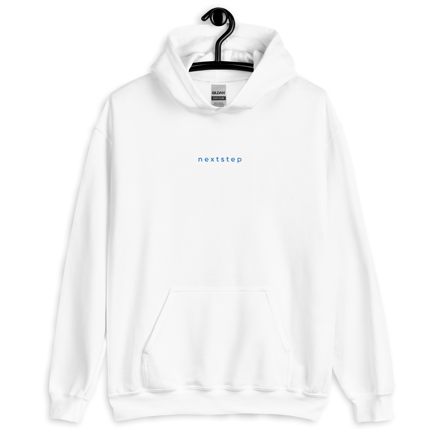 unisex hoodie (white with blue logo)